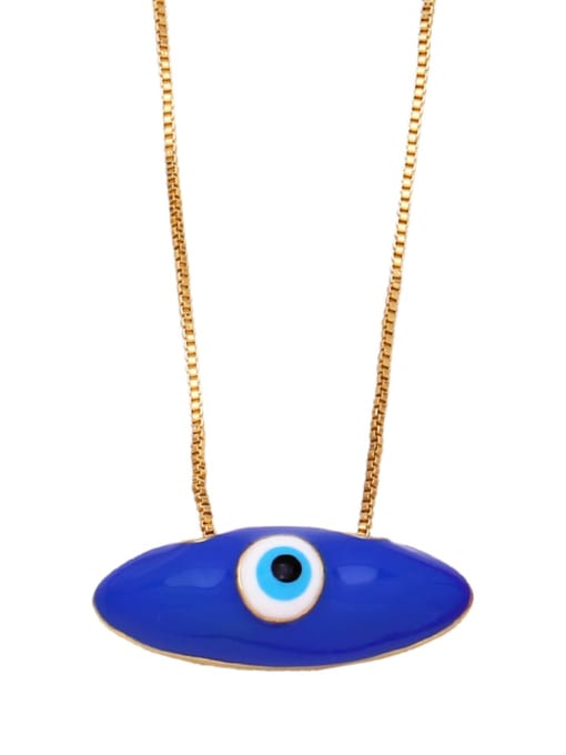 CC Brass Enamel Evil Eye Minimalist Necklace 3