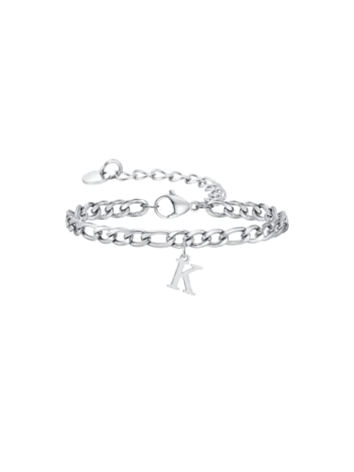 K Stainless steel Letter Hip Hop Link Bracelet