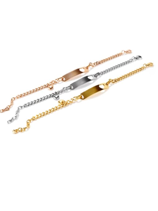 Open Sky Titanium Steel Geometric Minimalist Link Bracelet 2