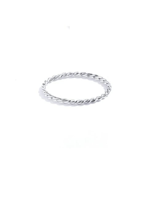 Jare 925 Sterling Silver With White Gold Plated Minimalist Band Rings 0