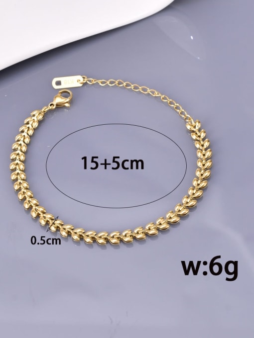 A TEEM Titanium Steel Wheatear Hip Hop Link Bracelet 1