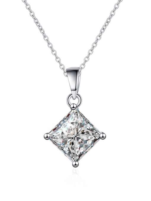 MOISS 925 Sterling Silver Moissanite Geometric Dainty Necklace 4
