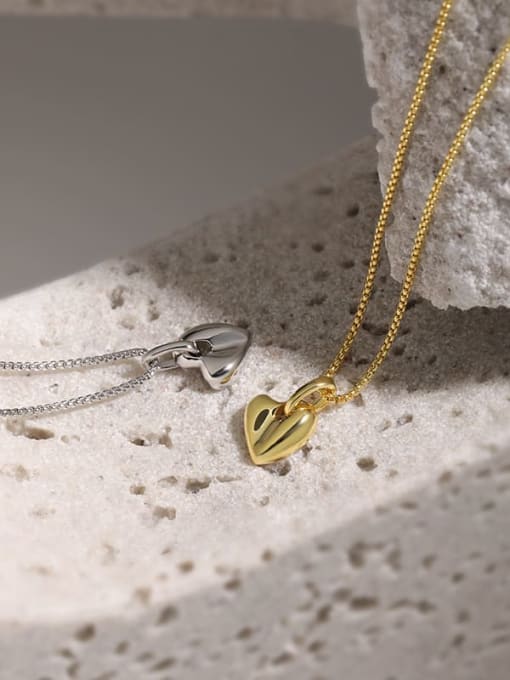 DAKA 925 Sterling Silver Heart Minimalist Necklace 1