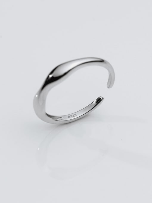 Silver 925 Sterling Silver Geometric Minimalist Band Ring