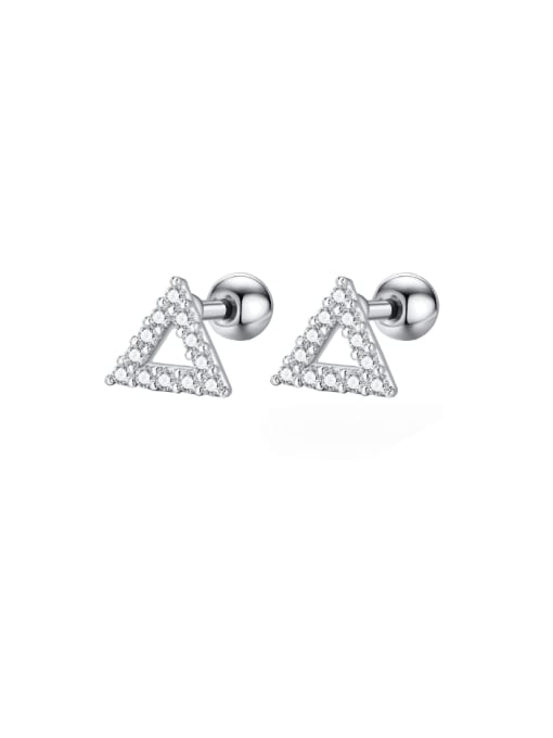 LI MUMU Stainless steel Cubic Zirconia Triangle Dainty Stud Earring 0