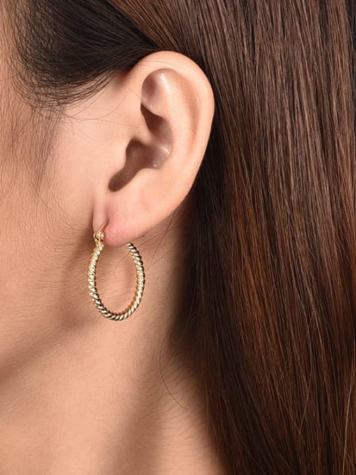 CHARME Brass Twist Geometric Minimalist Stud Earring 1