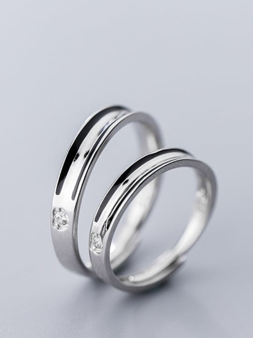 Rosh 925 Sterling Silver Irregular Minimalist Couple Ring 3