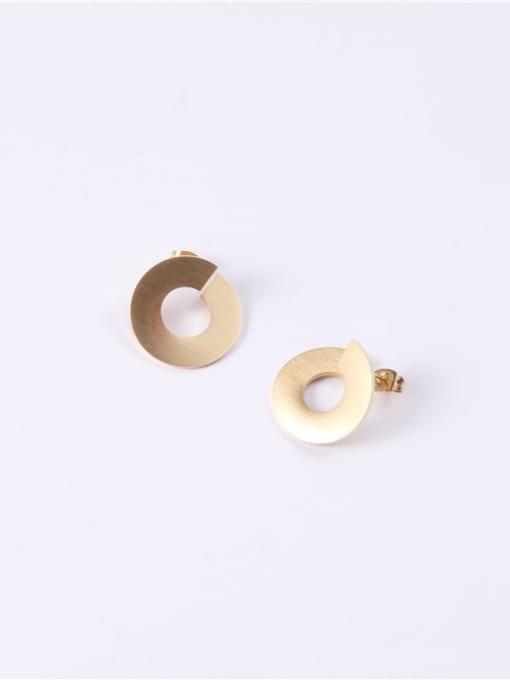 GROSE Titanium Round Minimalist Rotating Line   Stud Earring 2