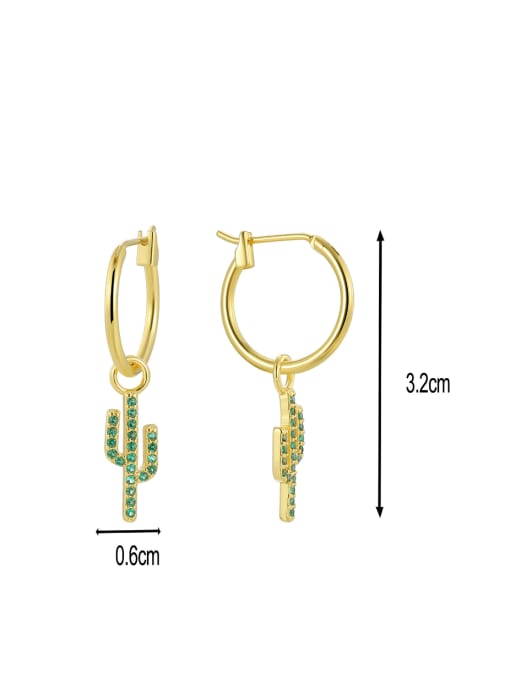 CHARME Brass Rhinestone Irregular Minimalist Huggie Earring 2