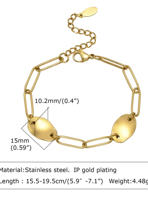 CONG Titanium Steel Geometric Vintage Link Bracelet 2