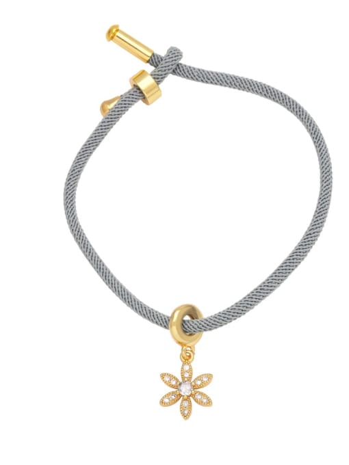 A Brass Cubic Zirconia Star Minimalist Handmade Weave Bracelet