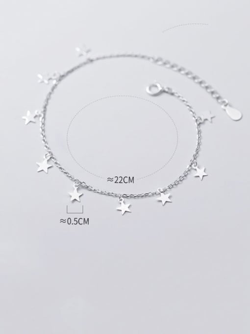 Rosh 925 Sterling Silver Star Minimalist Link Bracelet 1