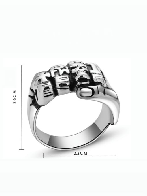 Ancient Titanium Steel Skull Hip Hop Band Ring