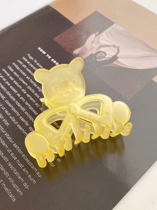 Yellow bear 8cm Alloy Resin  Trend Bear Tin Multi Color Jaw Hair Claw
