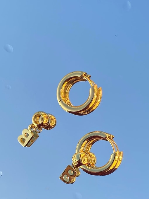LI MUMU Brass Geometric Vintage Huggie Earring 1