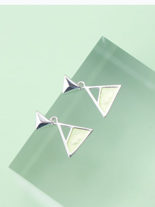 Rosh 925 Sterling Silver Hollow Triangle Minimalist Drop Earring 1