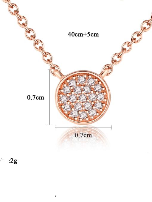 CCUI 925 sterling silver simple fashion cubic zirconia Round Pendant Necklace 2