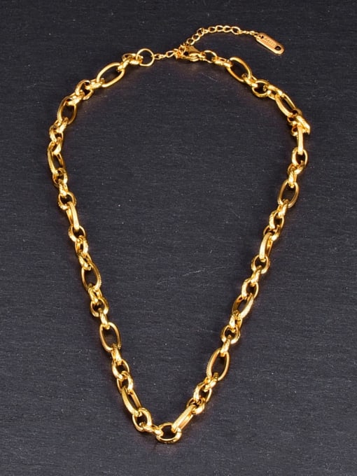 A TEEM Titanium Steel Geometric Hip Hop Hollow Chain Necklace 3