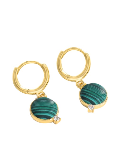 CHARME Brass Opal Geometric Minimalist Huggie Earring 3