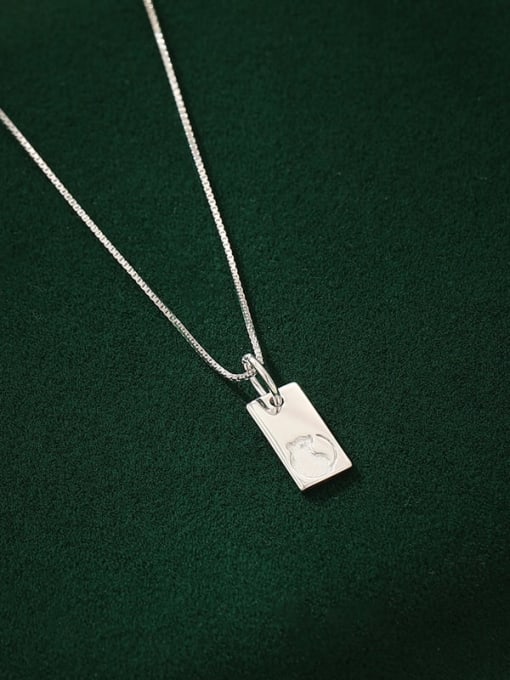NS1081 Platinum 【 Mouse 】 925 Sterling Silver Zodiac Minimalist Necklace