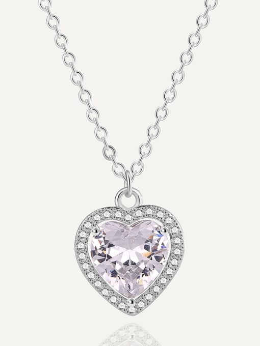CHARME Brass Cubic Zirconia Heart Luxury Necklace 2