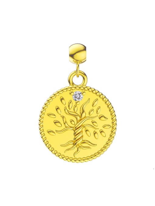 Single pendant, retro gold coin 925 Sterling Silver Minimalist Letter Pendant
