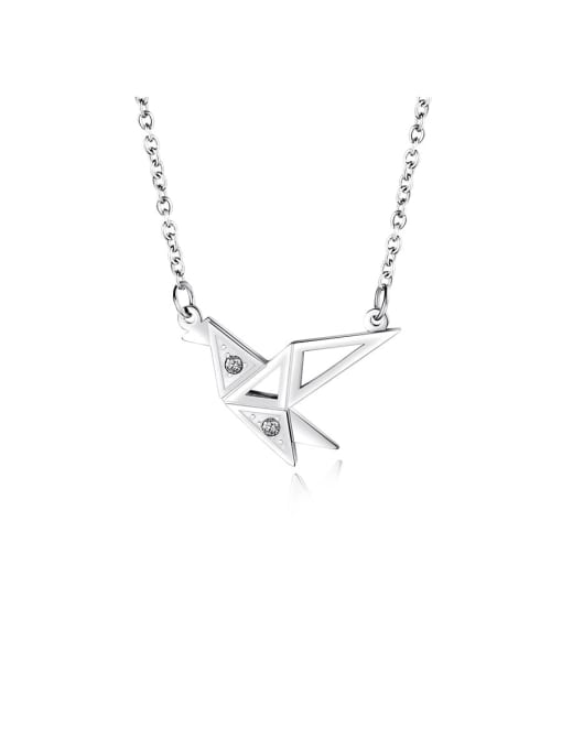 1552-platinum Titanium Triangle Minimalist Necklaces