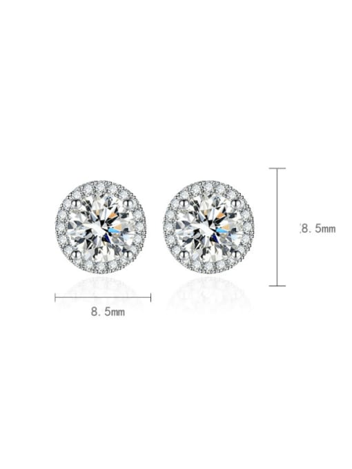 X&S Brass Cubic Zirconia Round Dainty Cluster Earring 1