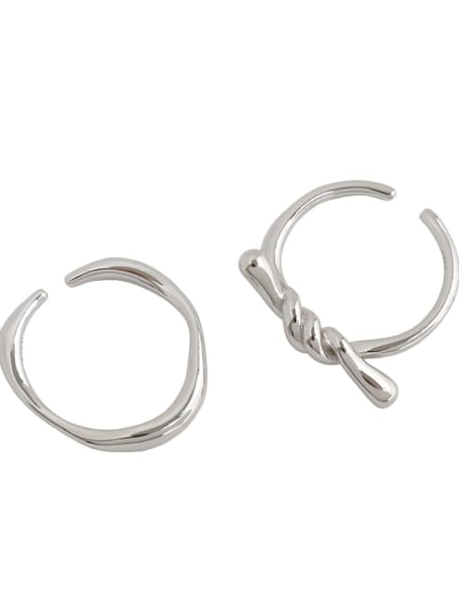 DAKA 925 Sterling Silver Irregular Minimalist Free Size  Band Ring 4