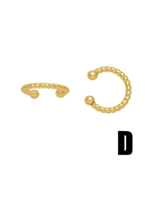 CC Brass Geometric Hip Hop Clip Earring 4