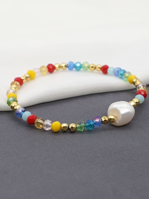 Roxi Stainless steel Bead Multi Color Round Minimalist Beaded Bracelet