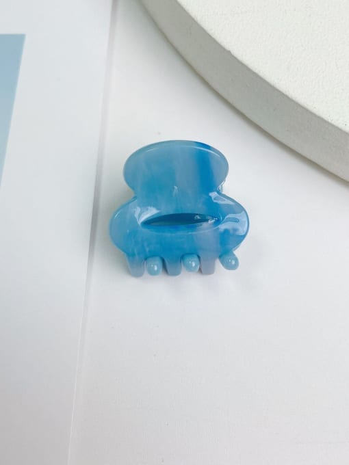 Water blue 2.6cm Cellulose Acetate Trend Flower Alloy Jaw Hair Claw