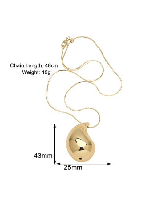 25mm Brass Water Drop Minimalist Necklace