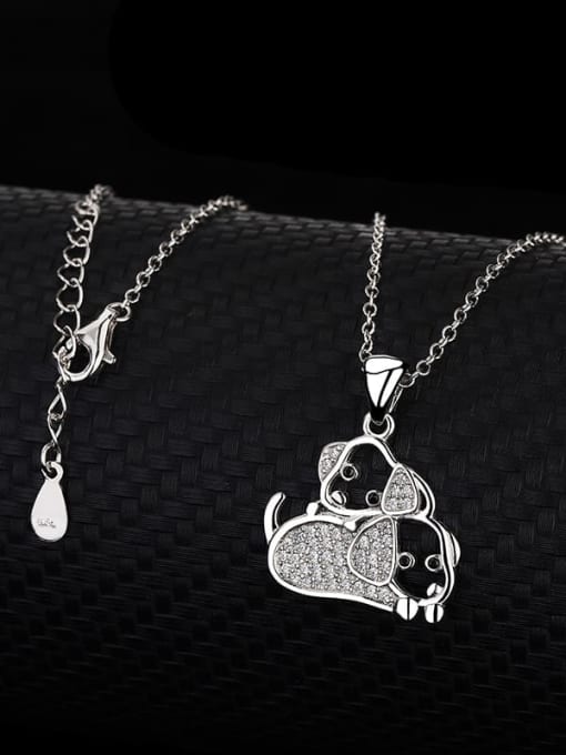 BC-Swarovski Elements 925 Sterling Silver Cubic Zirconia Dog Cute Necklace 2