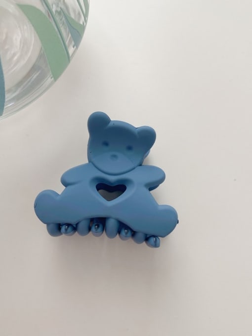 Frosted blue 4.5cm Alloy Resin Cute Little bear  Jaw Hair Claw
