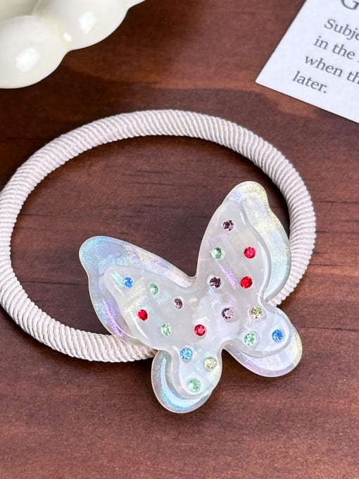 White headband 3.6cm Cellulose Acetate Minimalist Butterfly Alloy Hair Rope