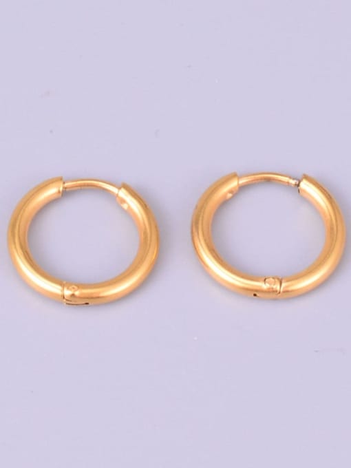 golden Titanium smooth Round Minimalist Hoop Earring