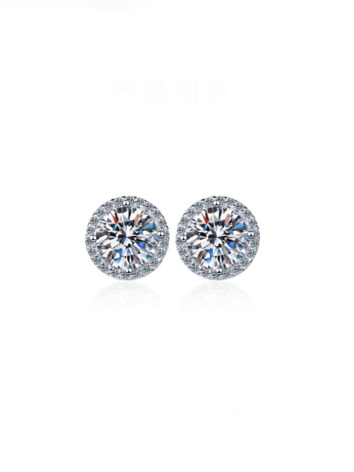 50 points +50 points Mosonite 925 Sterling Silver Moissanite Geometric Dainty Cluster Earring