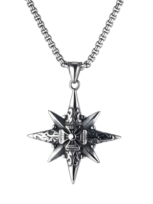 1897 single Pendant Titanium Steel Star Hip Hop Regligious Necklace