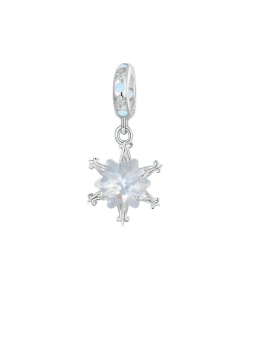 SCC2663 925 Sterling Silver Cubic Zirconia Classic Christmas  Snowflake Pendant