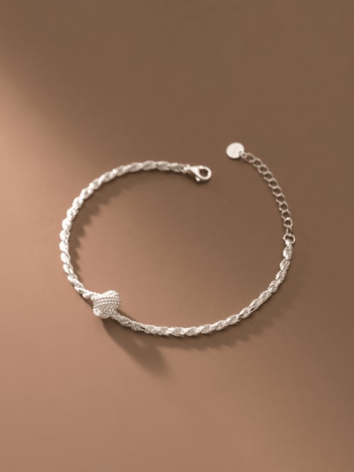 Rosh 925 Sterling Silver Geometric Knot Minimalist Bracelet 1