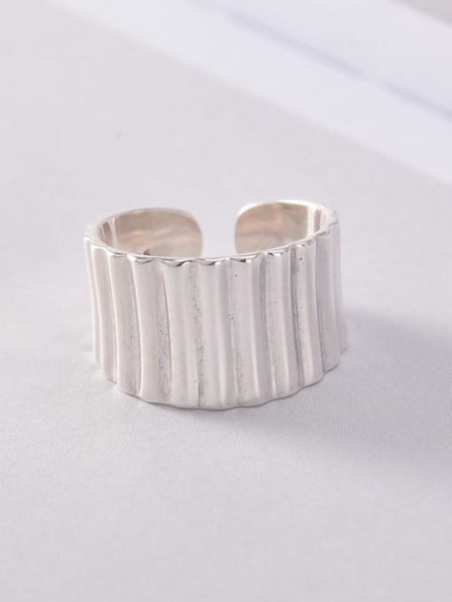 Striped geometric retro ring 925 Sterling Silver  Vintage Striped Geometric Band Ring