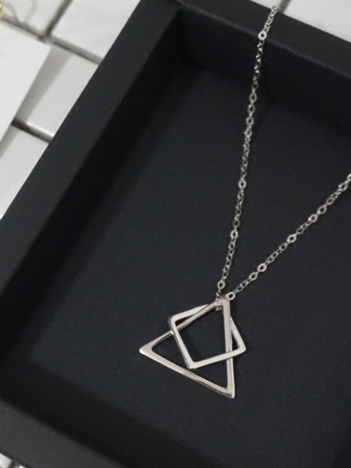 Boomer Cat 925 Sterling Silver Geometric triangle square Necklace 1