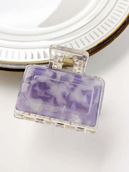 Fresh purple 5cm Cellulose Acetate Minimalist Square Alloy Multi Color Jaw Hair Claw