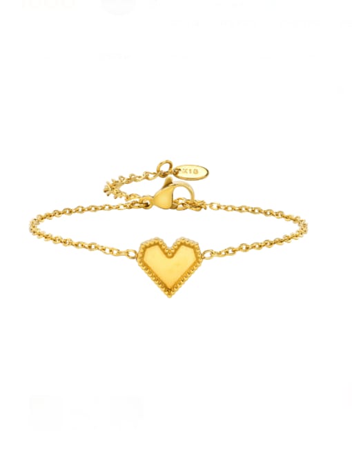 gold 16 +5cm Stainless steel Heart Minimalist Link Bracelet
