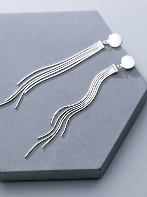 Rosh 925 Sterling Silver Tassel Minimalist Threader Earring 1
