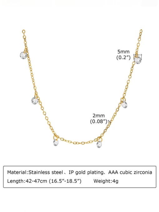 LI MUMU Stainless steel Rhinestone Geometric Minimalist Necklace 2
