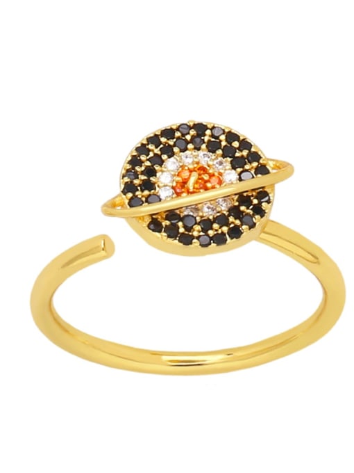 C Brass Cubic Zirconia Planet Vintage Band Ring