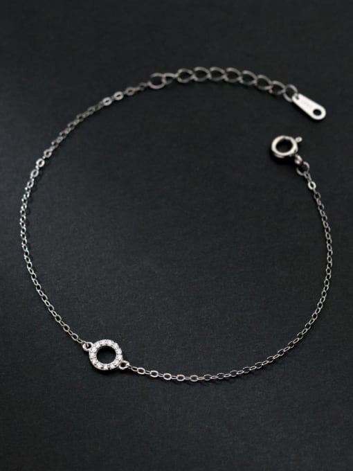 Rosh 925 Sterling Silver Cubic Zirconia Geometric Minimalist Link Bracelet 3