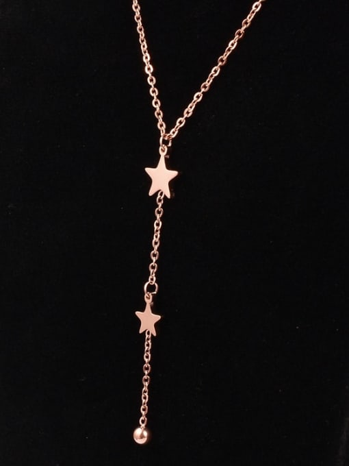 A TEEM Titanium Smooth  Star Minimalist Lariat Necklace